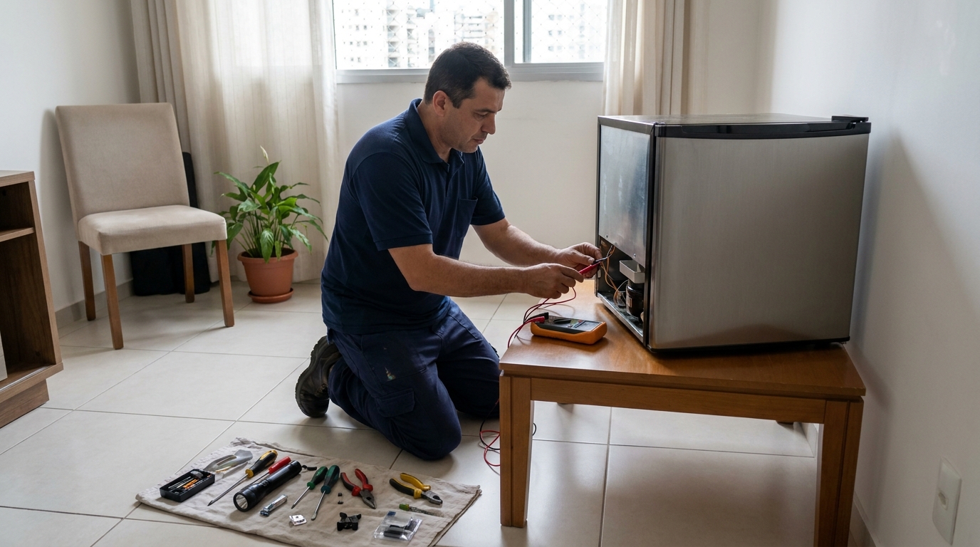Técnico de conserto de frigobar em residência em Vila Velha‑ES